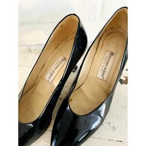 Vintage Etienne Aigner Priscila Black Patent Leather Heels 9M Classic Pumps